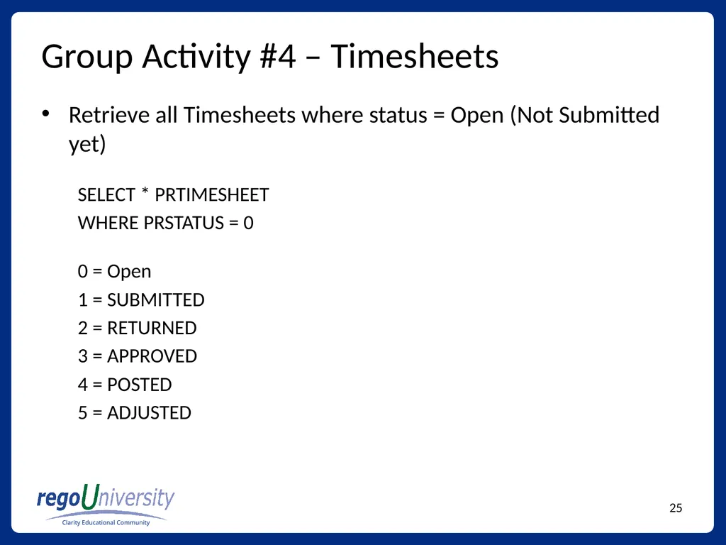 Reporting Tables, Writing Queries, and More - slide 25 of 27