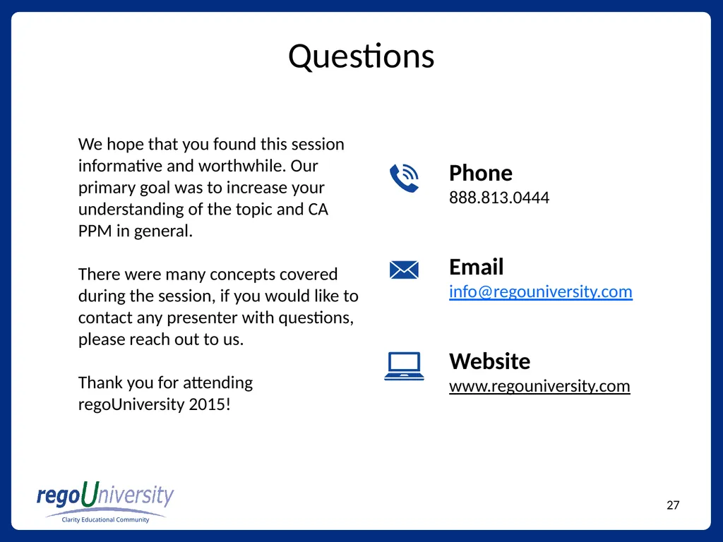 Reporting Tables, Writing Queries, and More - slide 27 of 27