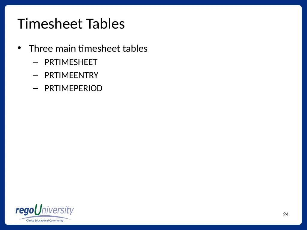 Reporting Tables, Writing Queries, and More - slide 24 of 27