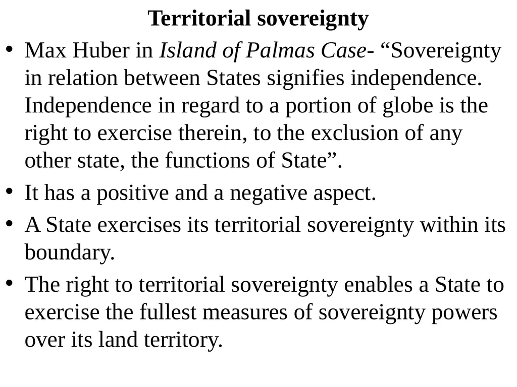 Public International Law Territorial Sovereignty - slide 3 of 12