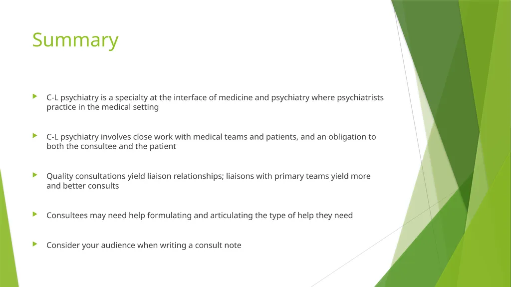 Introduction to Consultation-Liaison Psychiatry - slide 30 of 32