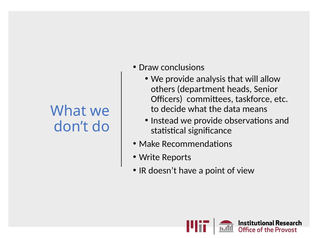 MIT Institutional Research AKA the Office of - slide 6 of 27
