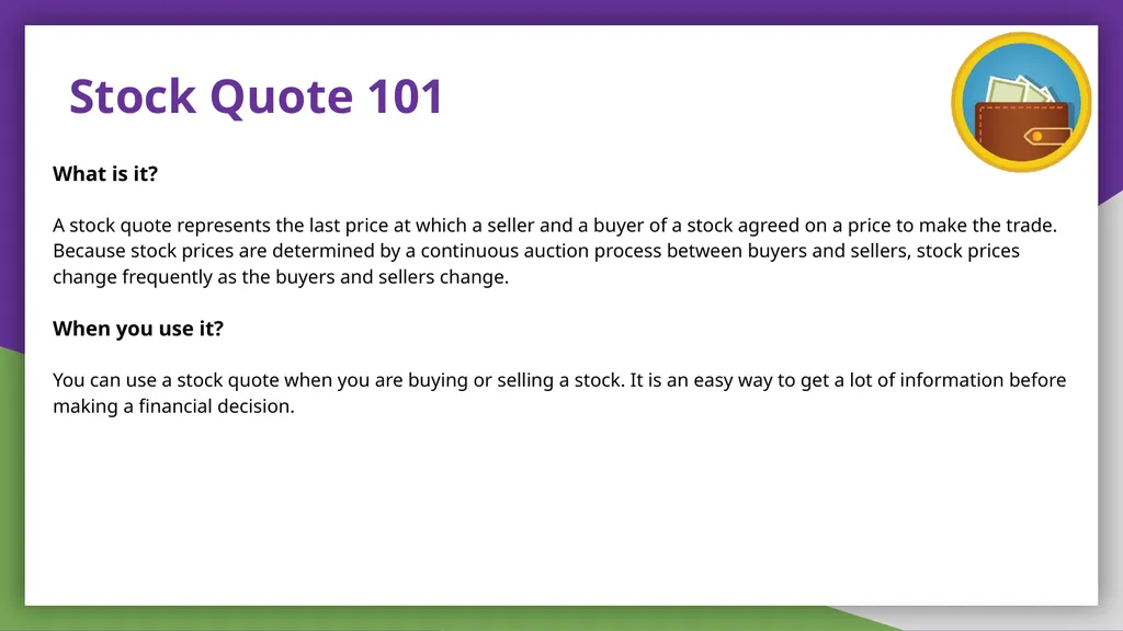 Reading Stock Quotes Personal Finance Lab Stock - slide 2 of 7