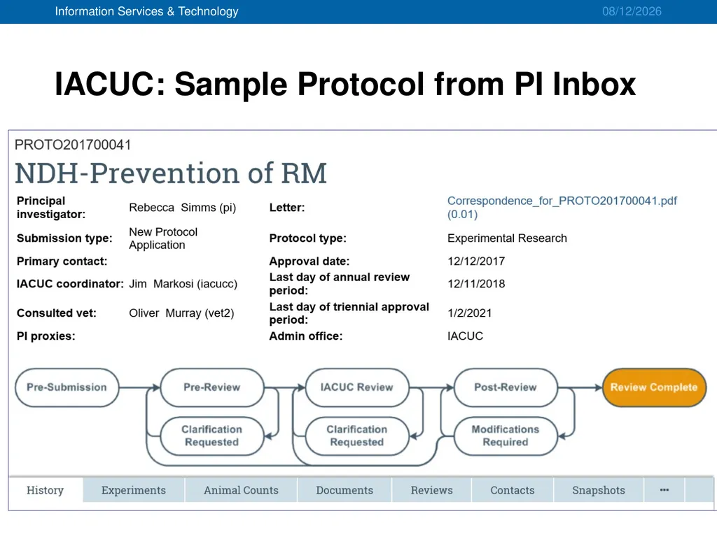 IACUC/ASC Systems Implementation Project Advisory - slide 10 of 20