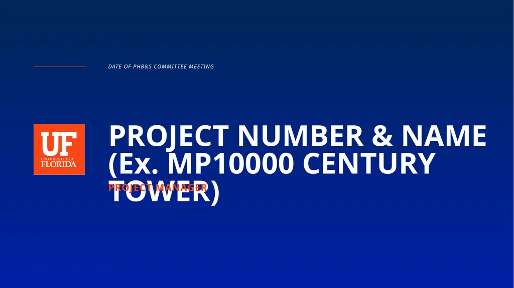 PROJECT NUMBER & NAME (Ex. MP10000 CENTURY TOWER) - slide 1 of 8
