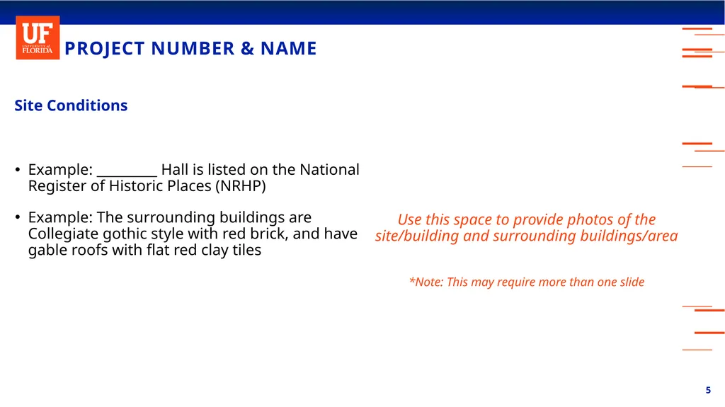 PROJECT NUMBER & NAME (Ex. MP10000 CENTURY TOWER) - slide 5 of 8
