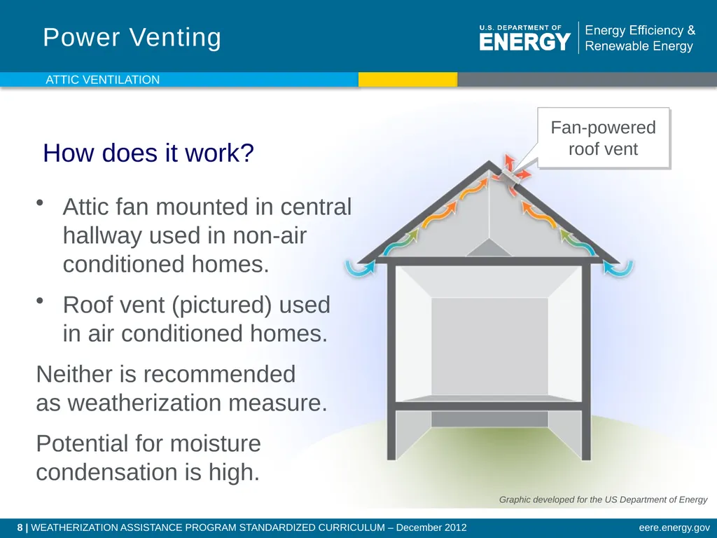 Attic Ventilation WEATHERIZATION ENERGY AUDITOR - slide 8 of 23