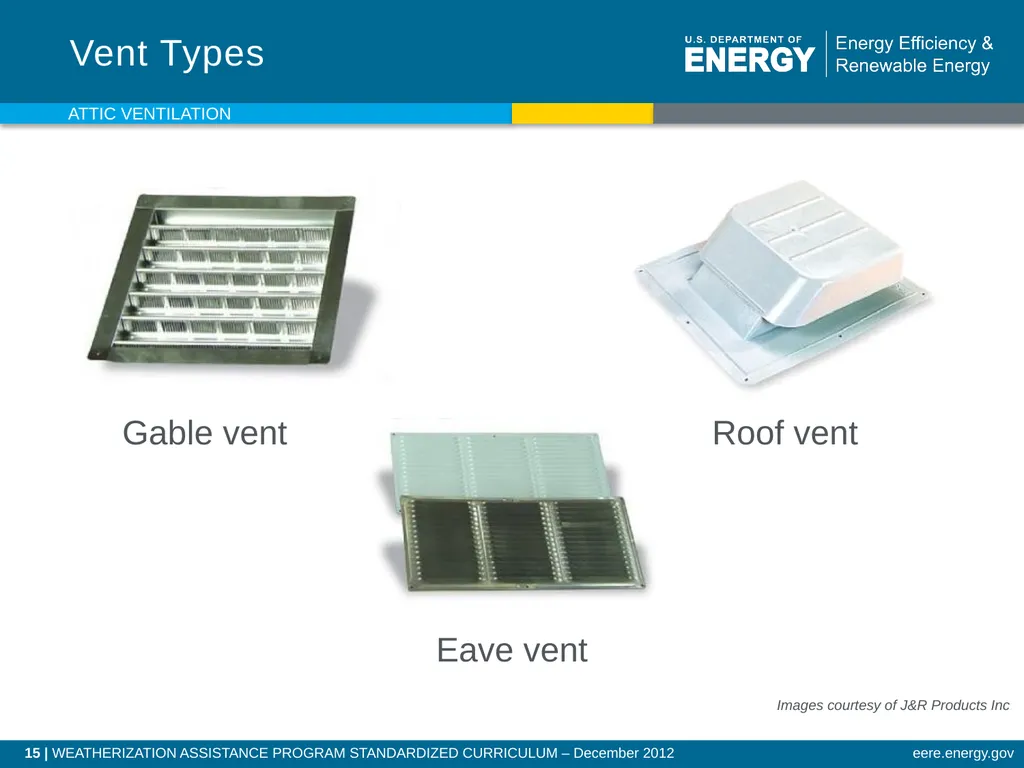 Attic Ventilation WEATHERIZATION ENERGY AUDITOR - slide 15 of 23