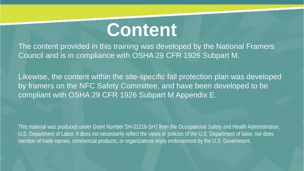 Welcome! Fall Prevention in Construction This - slide 2 of 43