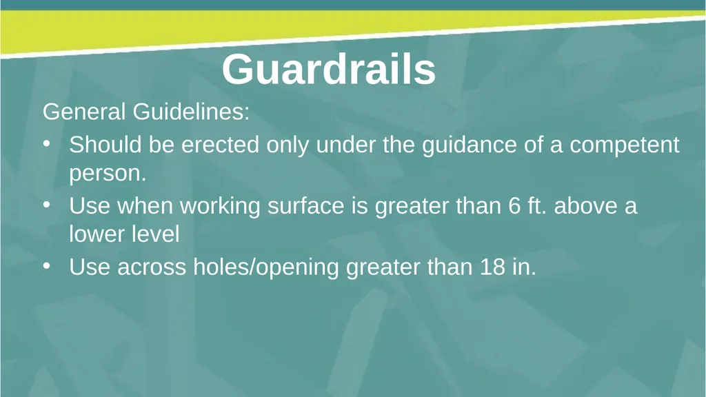 Welcome! Fall Prevention in Construction This - slide 18 of 43