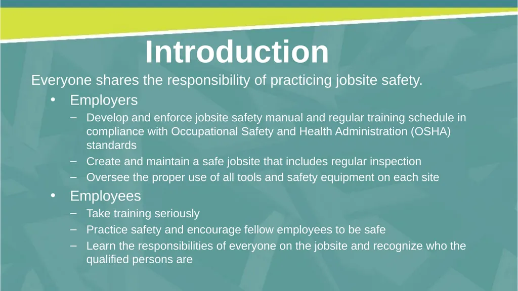 Welcome! Fall Prevention in Construction This - slide 3 of 43