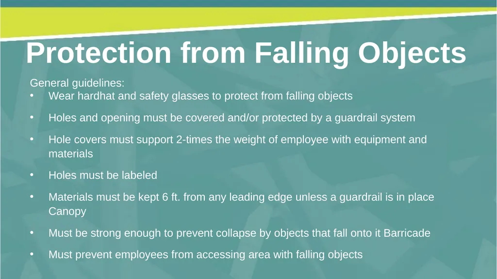 Welcome! Fall Prevention in Construction This - slide 17 of 43