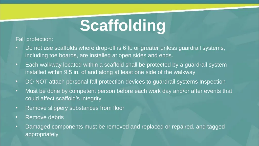 Welcome! Fall Prevention in Construction This - slide 21 of 43