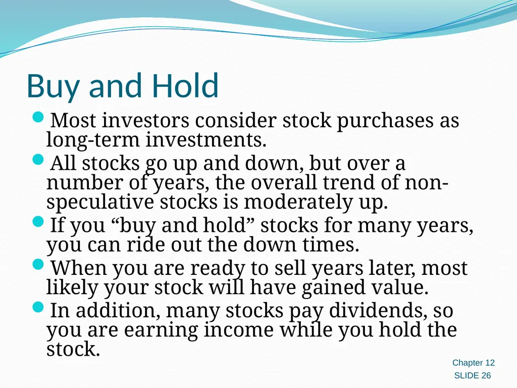 Investing in Stocks 12.1 Evaluating Stocks 12.2 - slide 26 of 49
