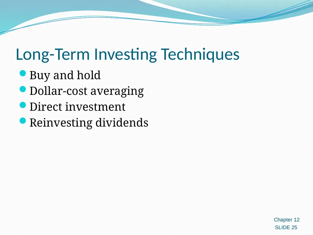Investing in Stocks 12.1 Evaluating Stocks 12.2 - slide 25 of 49