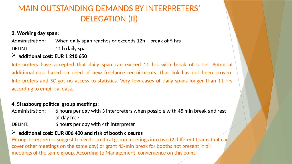 Interpreters’ Working Conditions (Or how numbers - slide 32 of 36