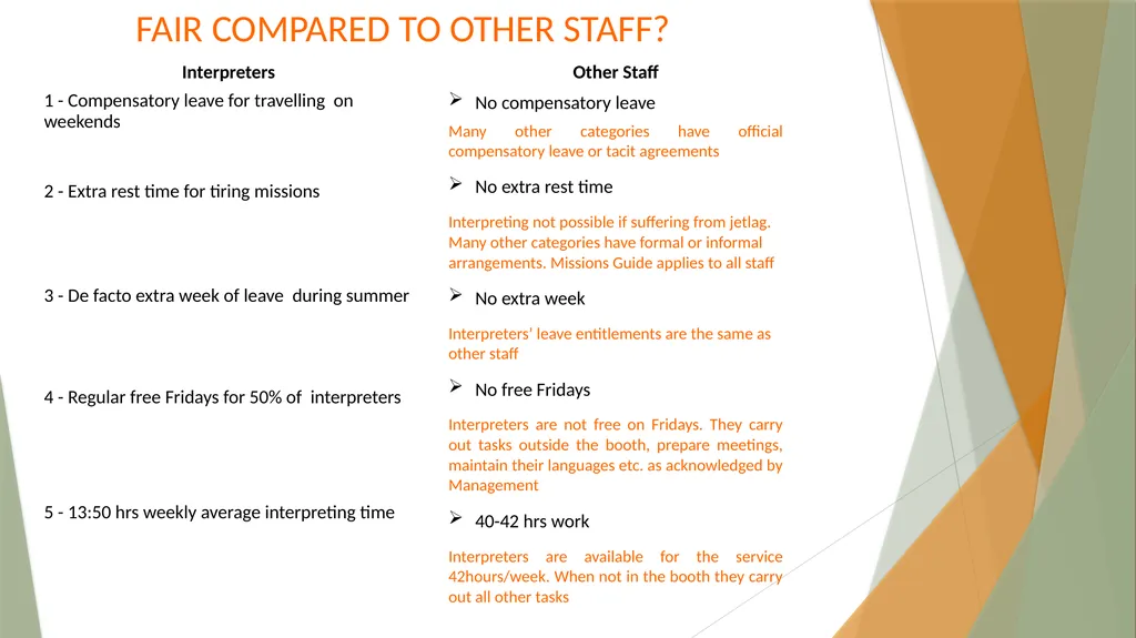 Interpreters’ Working Conditions (Or how numbers - slide 22 of 36