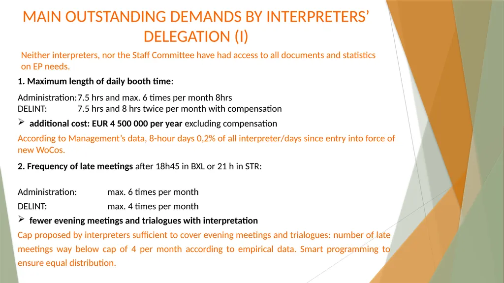 Interpreters’ Working Conditions (Or how numbers - slide 31 of 36