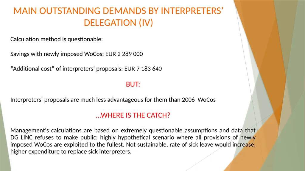 Interpreters’ Working Conditions (Or how numbers - slide 35 of 36