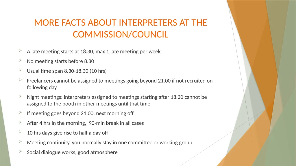 Interpreters’ Working Conditions (Or how numbers - slide 27 of 36
