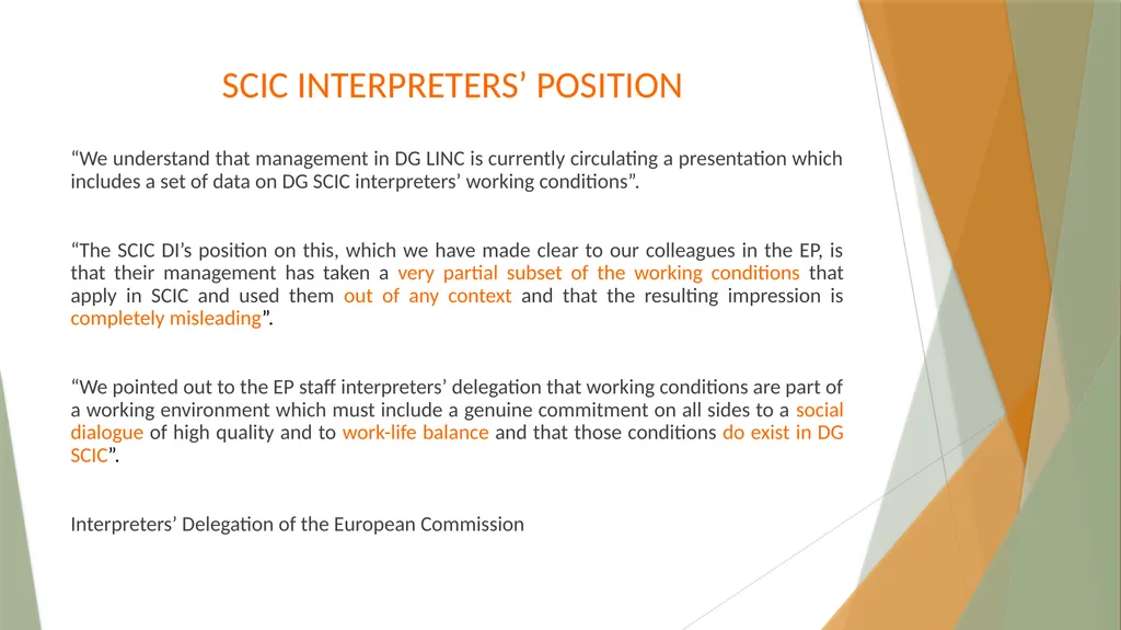 Interpreters’ Working Conditions (Or how numbers - slide 28 of 36