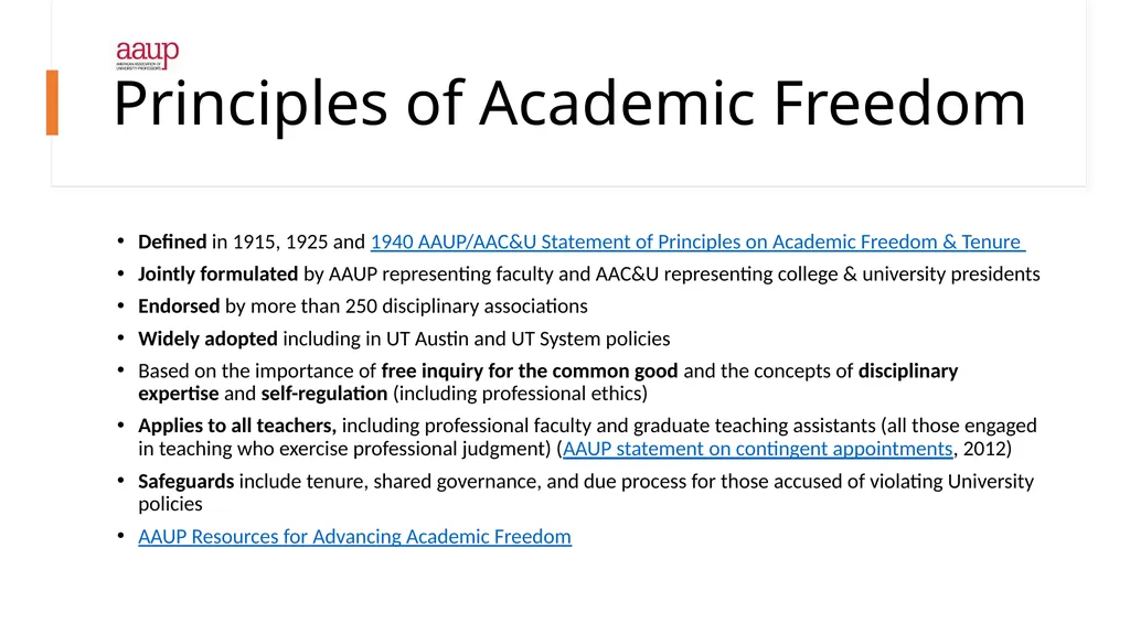 Academic Freedom and Shared Governance Dean’s - slide 4 of 12