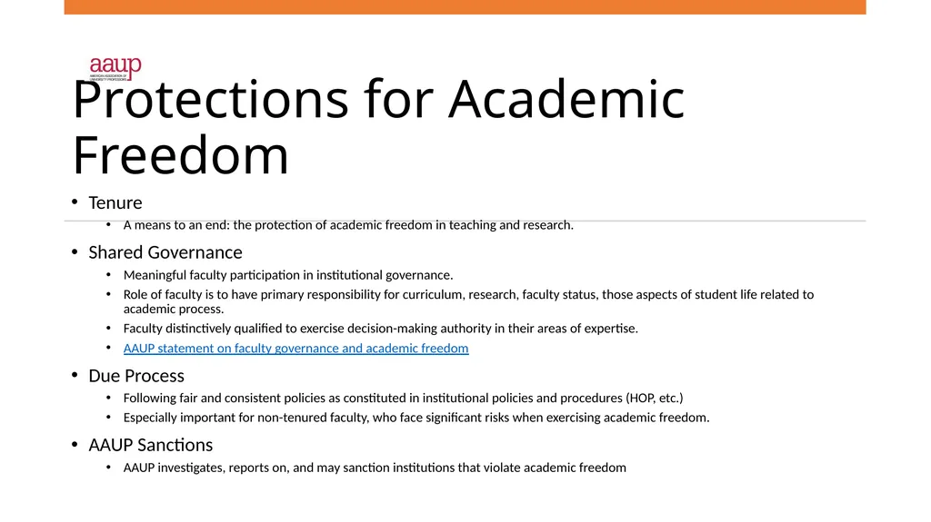 Academic Freedom and Shared Governance Dean’s - slide 8 of 12