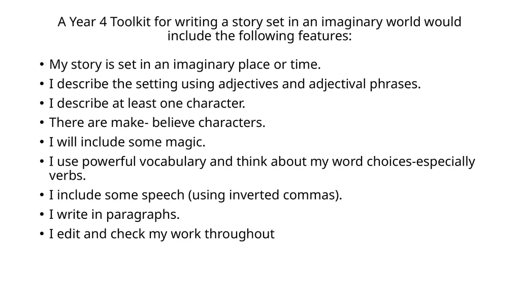 Stories in Imaginary Worlds Lesson 4 - What are - slide 7 of 8