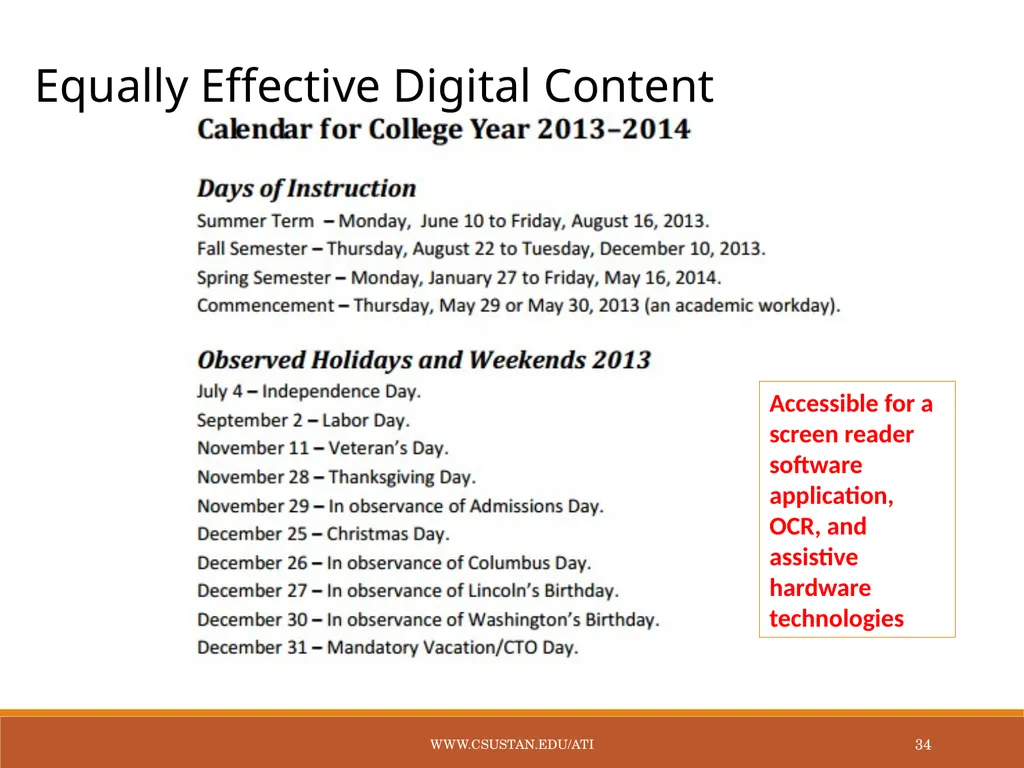 Accessible Technology Initiative Online Course - slide 34 of 43