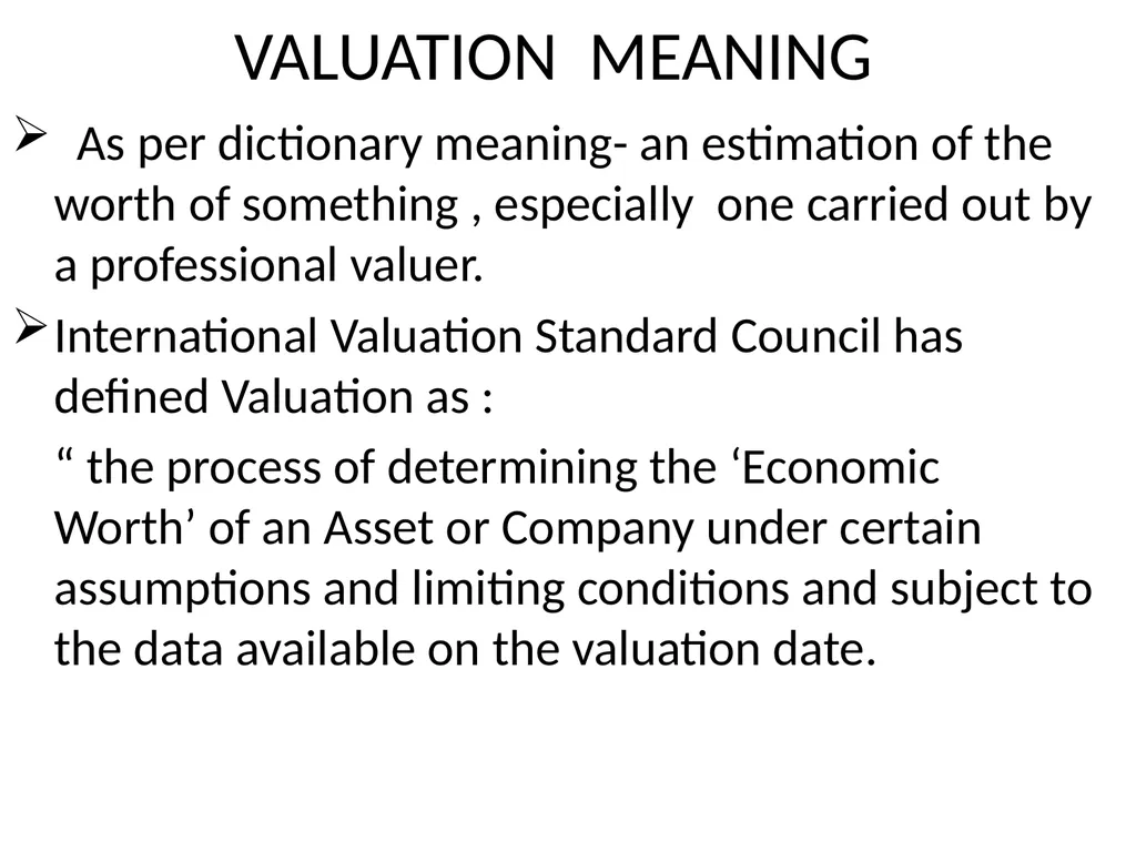 CONCEPT OF VALUATION CMA PRANAB KR.CHAKRABARTY - slide 2 of 59
