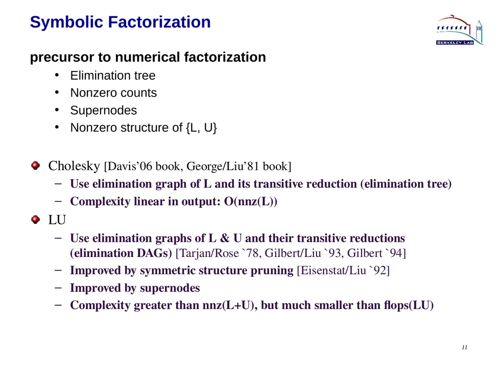 Lecture 3 Sparse Direct Method: Combinatorics - slide 11 of 35