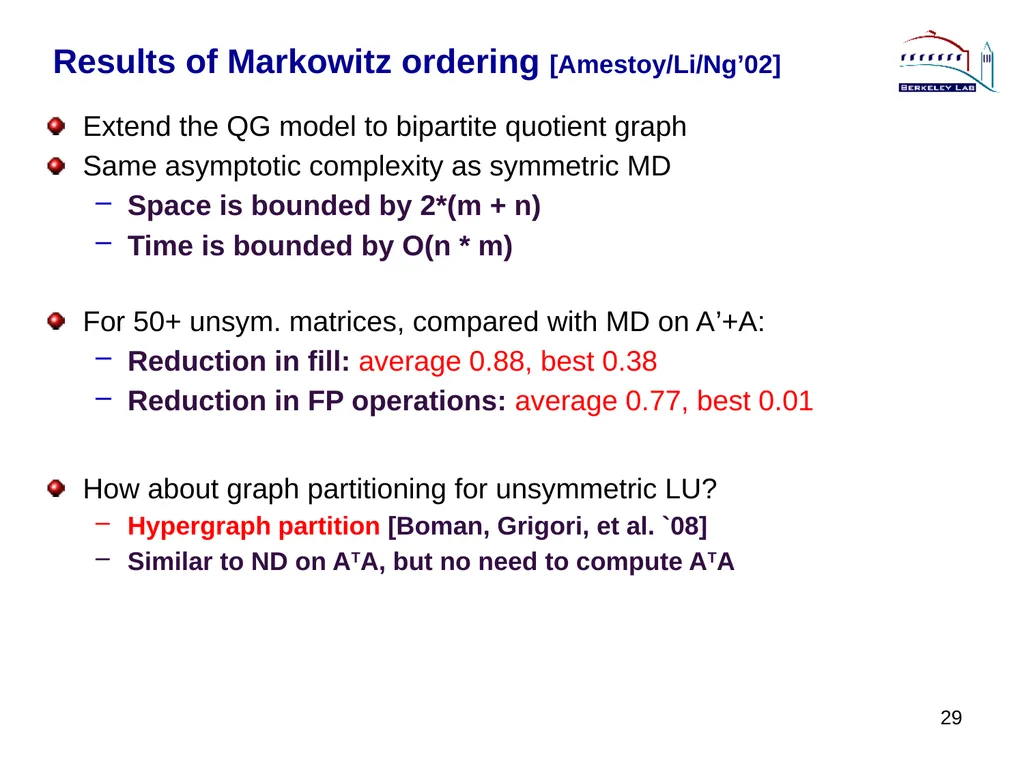 Lecture 3 Sparse Direct Method: Combinatorics - slide 29 of 35