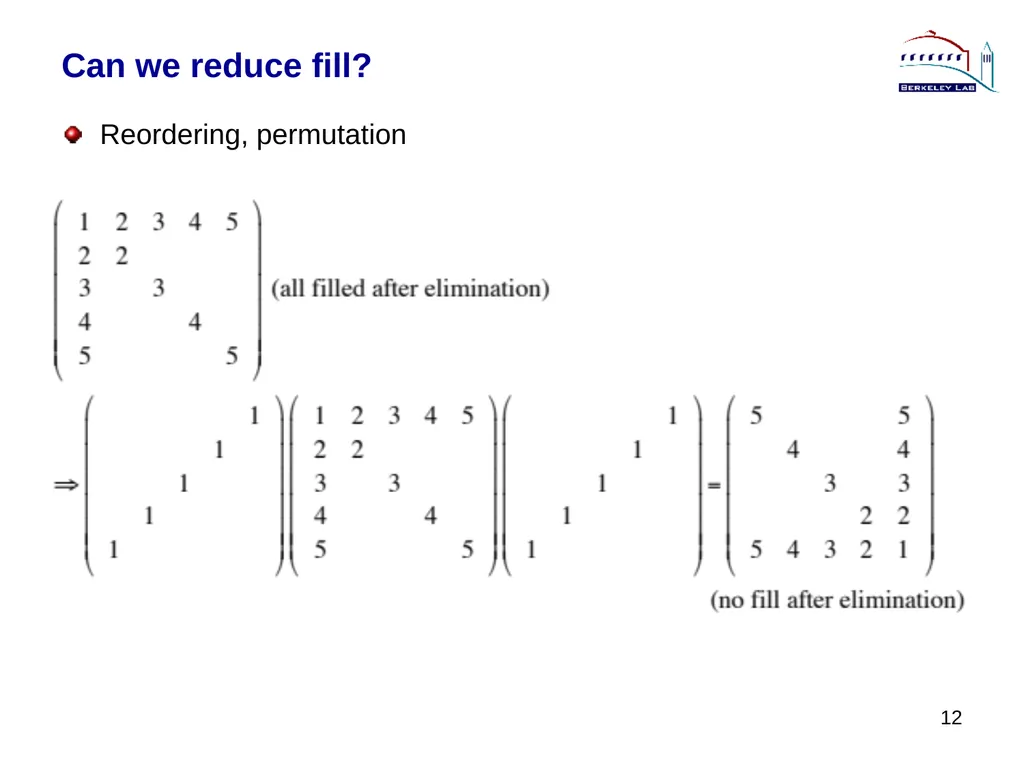 Lecture 3 Sparse Direct Method: Combinatorics - slide 12 of 35