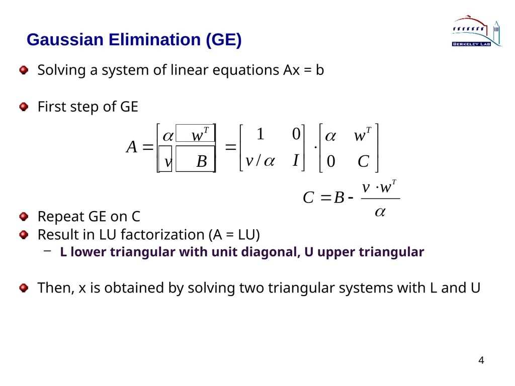 Lecture 3 Sparse Direct Method: Combinatorics - slide 4 of 35