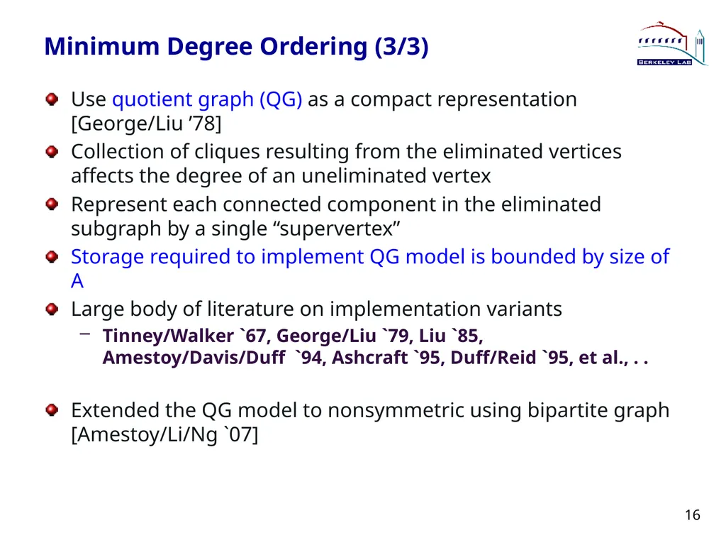 Lecture 3 Sparse Direct Method: Combinatorics - slide 16 of 35