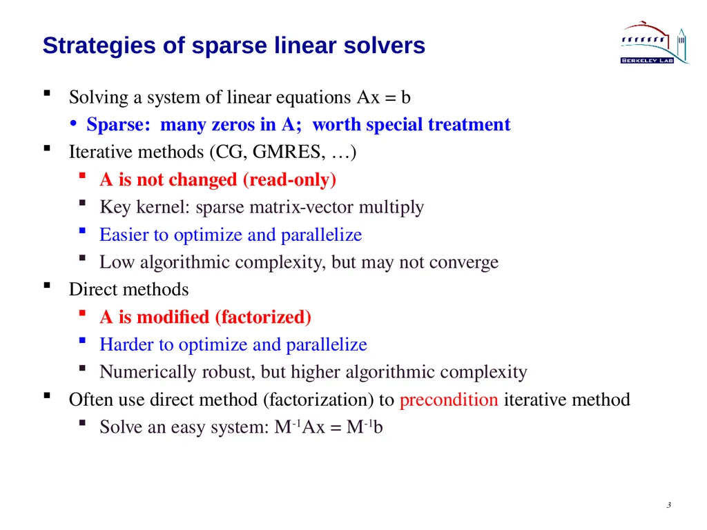 Lecture 3 Sparse Direct Method: Combinatorics - slide 3 of 35