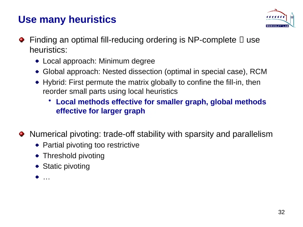 Lecture 3 Sparse Direct Method: Combinatorics - slide 32 of 35