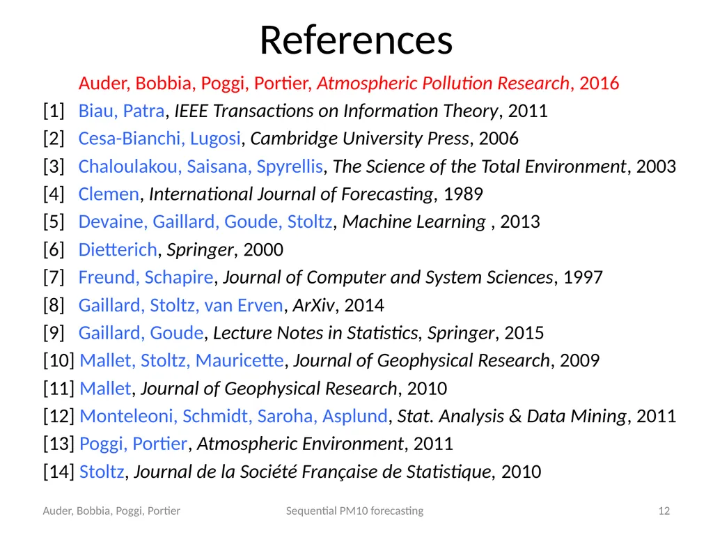 Sequential Aggregation of Heterogeneous Experts - slide 12 of 12