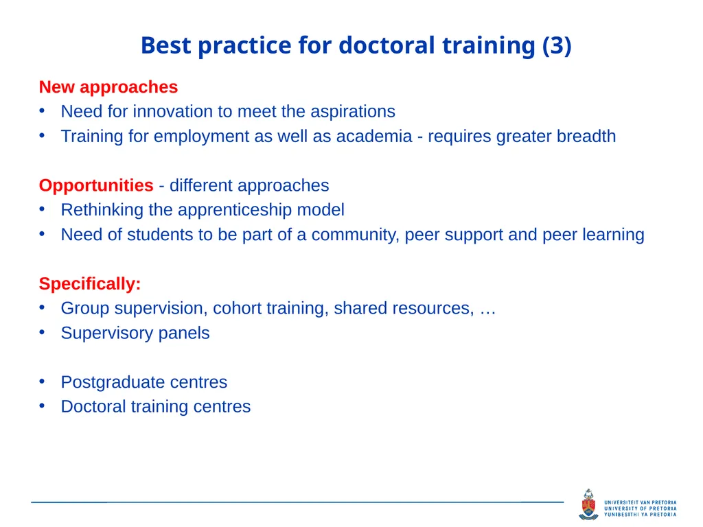 Supporting postgraduate students – best practices - slide 13 of 20