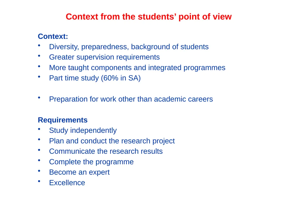 Supporting postgraduate students – best practices - slide 9 of 20