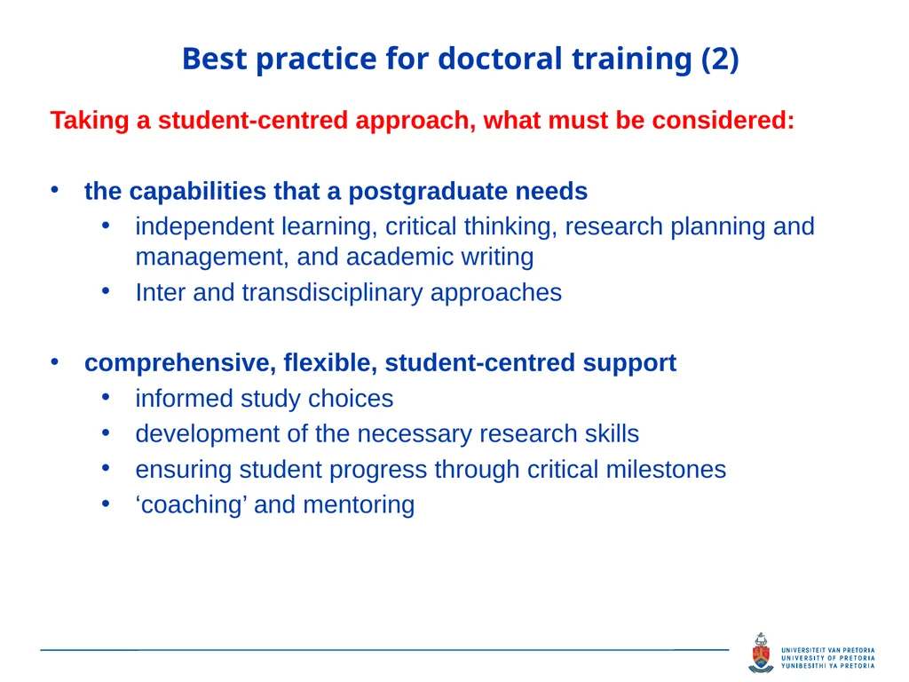 Supporting postgraduate students – best practices - slide 11 of 20