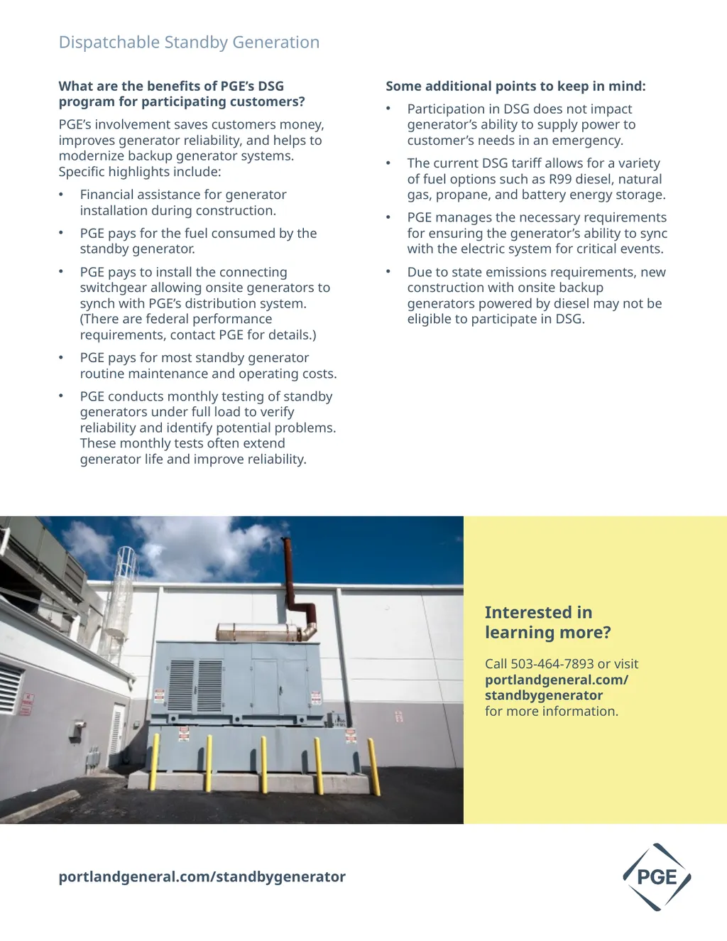 Dispatchable Standby Generation - slide 2 of 2