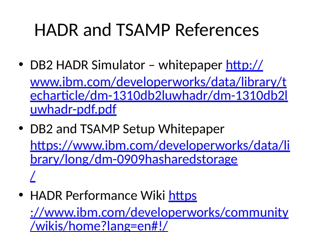 Achieving High Availability with DB2 HADR and - slide 65 of 67