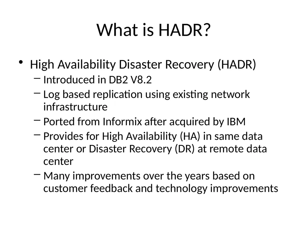 Achieving High Availability with DB2 HADR and - slide 2 of 67