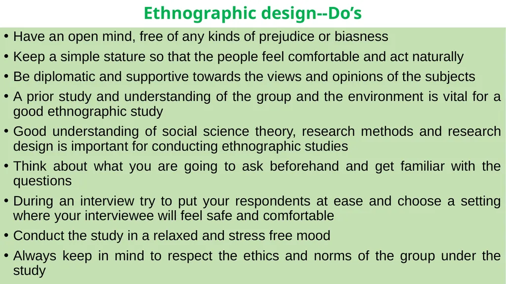 Ethnography literally means 'a portrait of a - slide 15 of 21