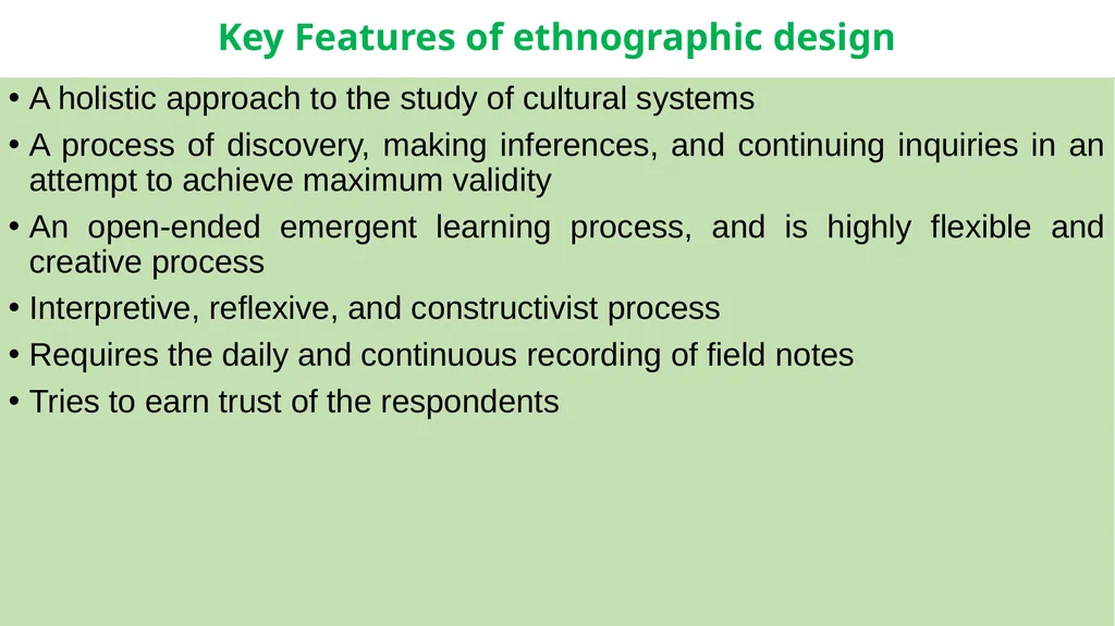 Ethnography literally means 'a portrait of a - slide 10 of 21