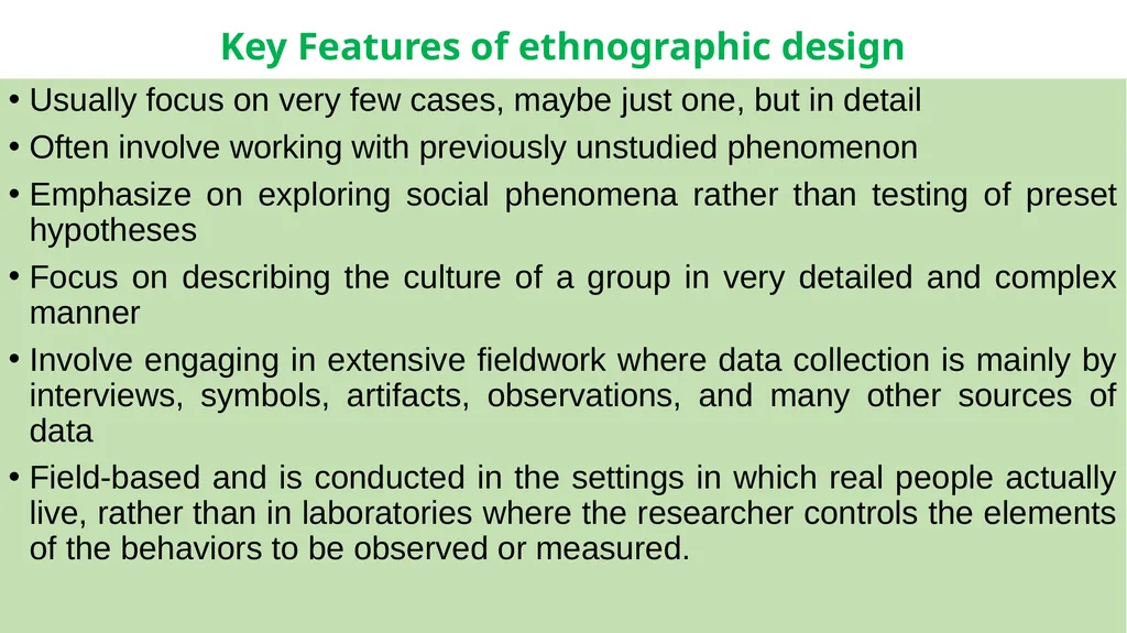 Ethnography literally means 'a portrait of a - slide 9 of 21