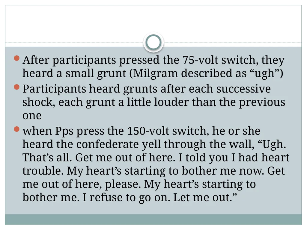 Replicating Milgram Would People Still Obey Today? - slide 28 of 44