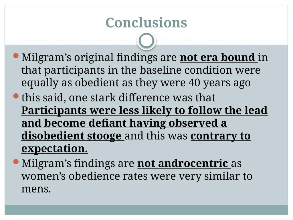 Replicating Milgram Would People Still Obey Today? - slide 42 of 44
