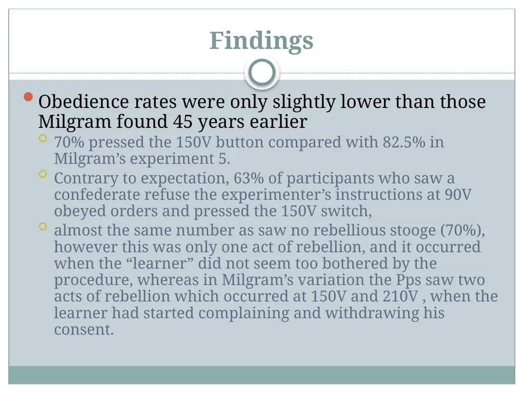 Replicating Milgram Would People Still Obey Today? - slide 38 of 44